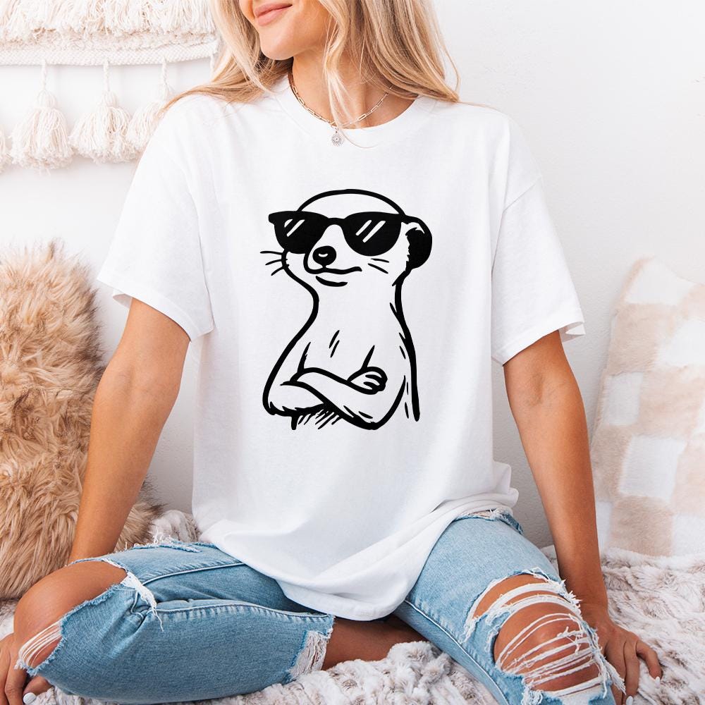 Cool Meerkat PNG, Funny Animal Digital Download - 300 DPI Design for
