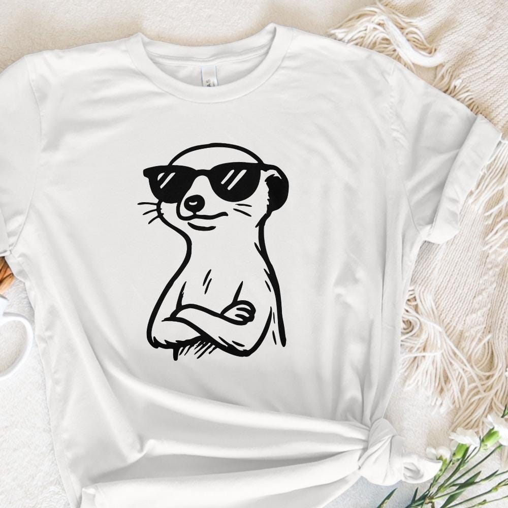 Cool Meerkat PNG, Funny Animal Digital Download - 300 DPI Design for