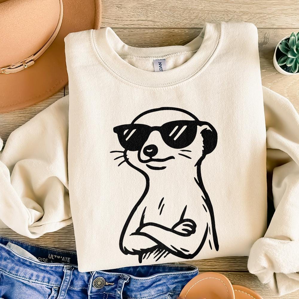 Cool Meerkat PNG, Funny Animal Digital Download - 300 DPI Design for