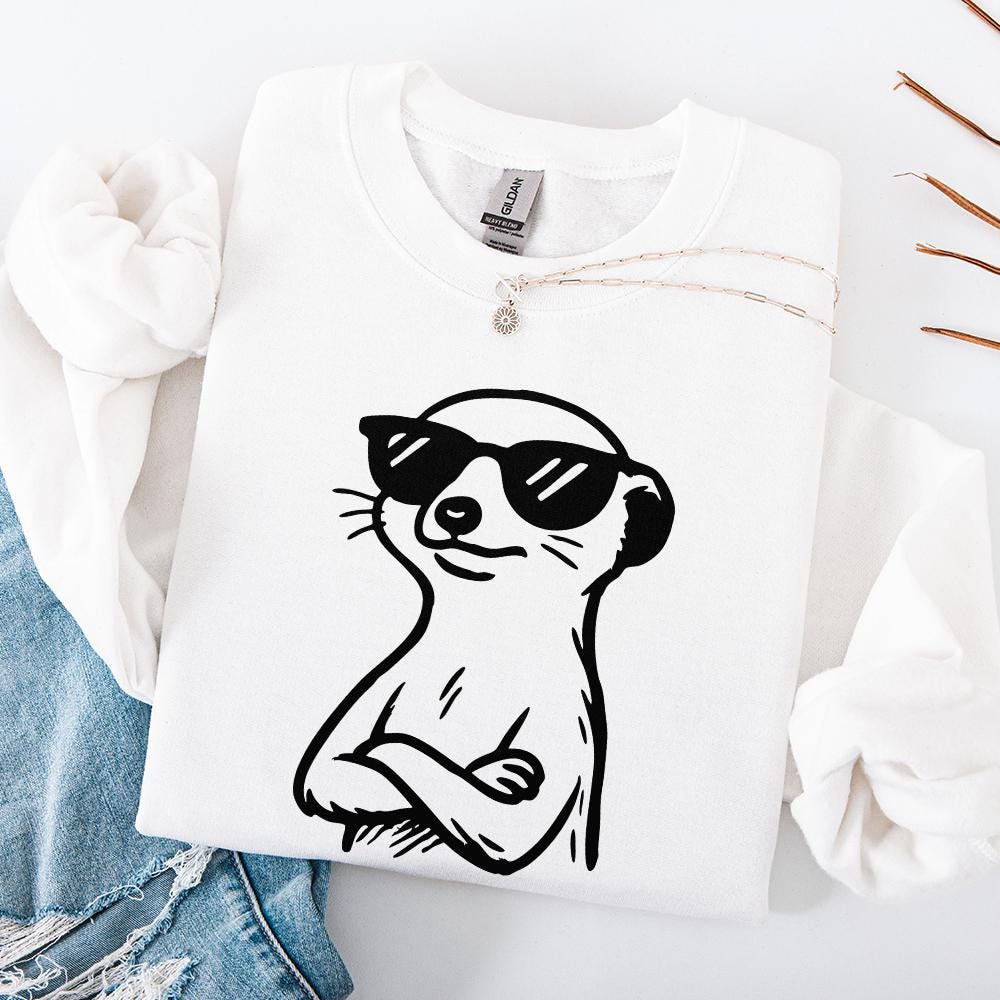 Cool Meerkat PNG, Funny Animal Digital Download - 300 DPI Design for