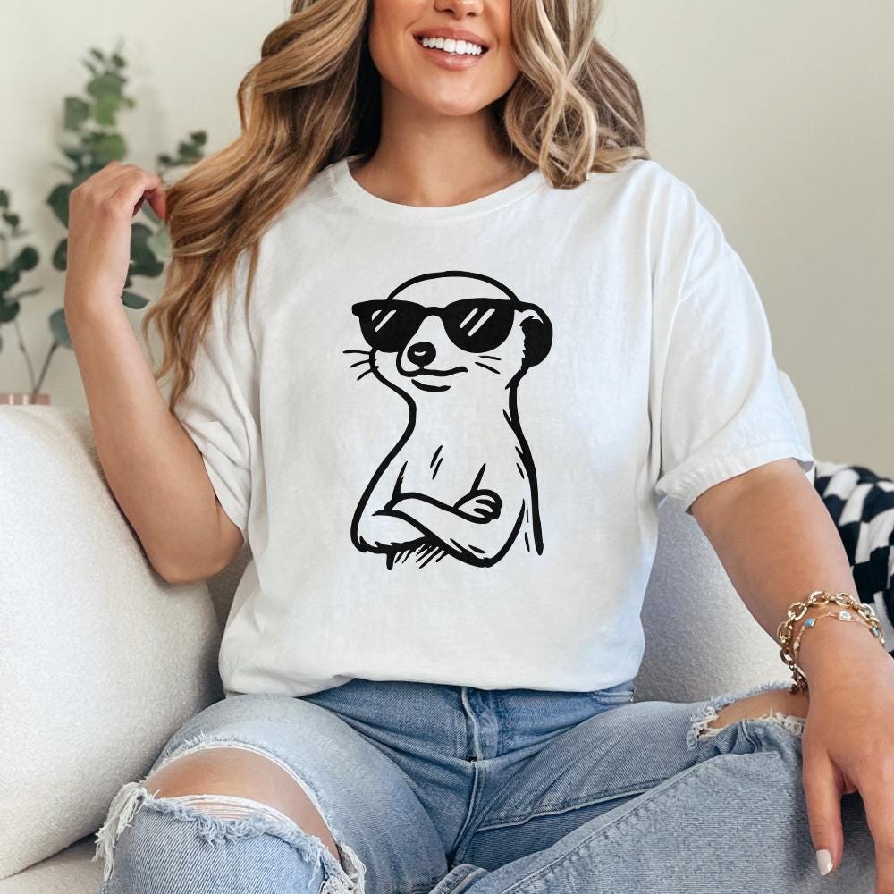 Cool Meerkat PNG, Funny Animal Digital Download - 300 DPI Design for