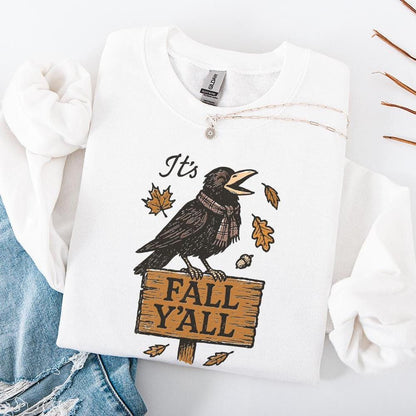 It’s Fall Y’all PNG, Autumn Crow Design - 300 DPI Design for T-Shirt