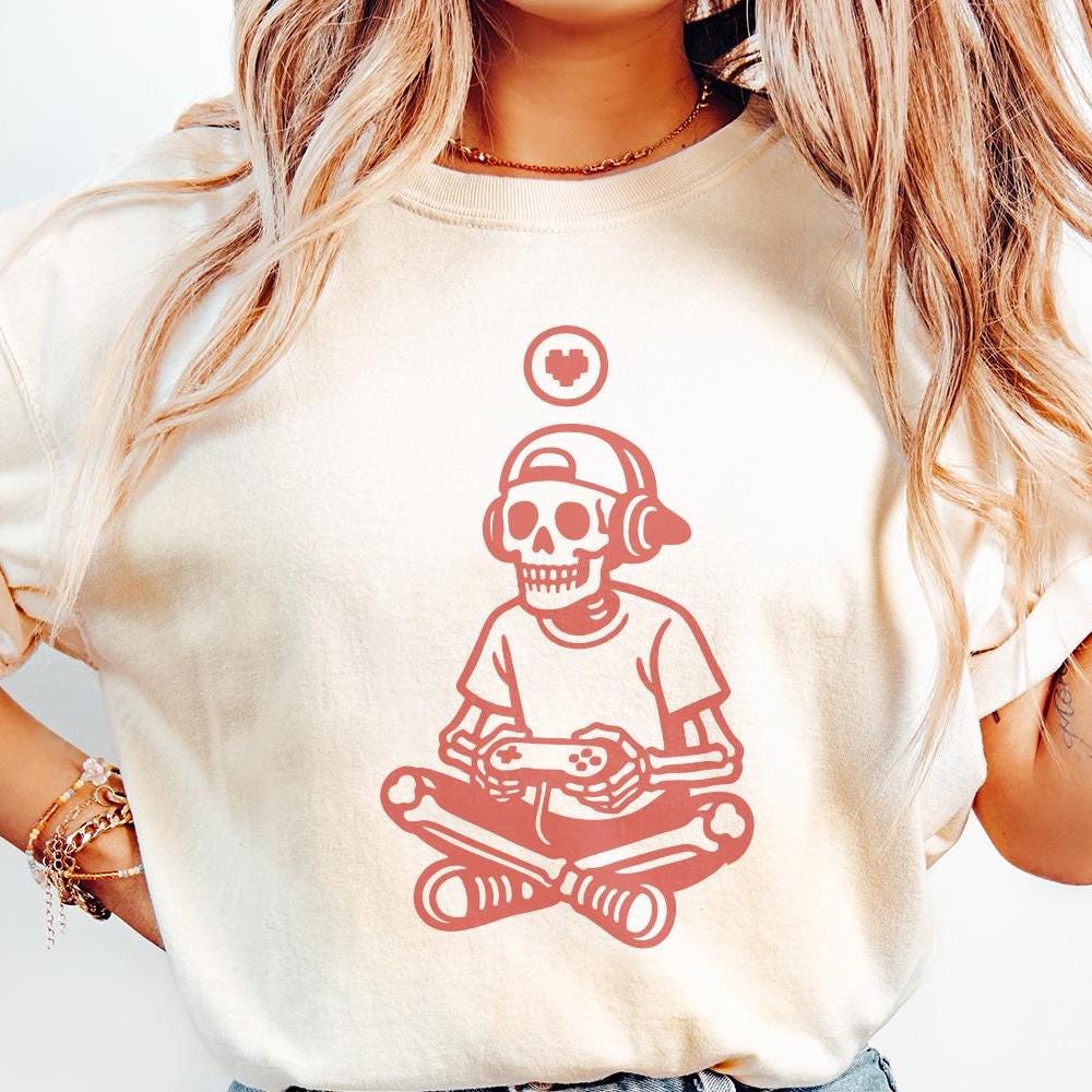 Gaming Skeleton PNG, Digital Download - 300 DPI Design for T-Shirt