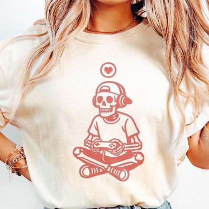 Gaming Skeleton PNG, Digital Download - 300 DPI Design for T-Shirt