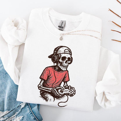 Gamer Skeleton PNG, Cool Digital Download - 300 DPI Design for T-Shirt