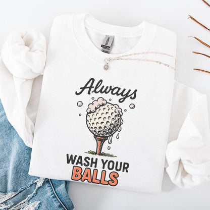 Always Wash Your Balls PNG, Funny Golf Shirt Design - 300 DPI Design for