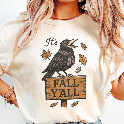 It’s Fall Y’all PNG, Autumn Crow Design - 300 DPI Design for T-Shirt