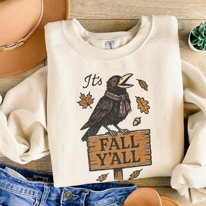 It’s Fall Y’all PNG, Autumn Crow Design - 300 DPI Design for T-Shirt