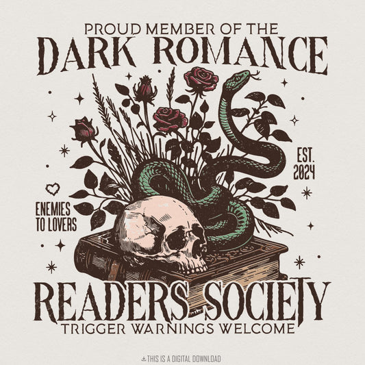 Proud Member Of The Dark Romance Readers Society PNG, Enemies To Lovers