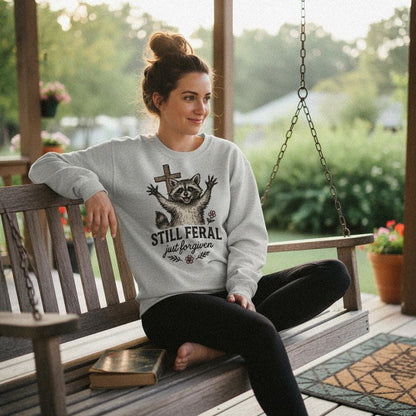 Still Feral Just Forgiven PNG, Cute Raccoon Digital Download - 300 DPI