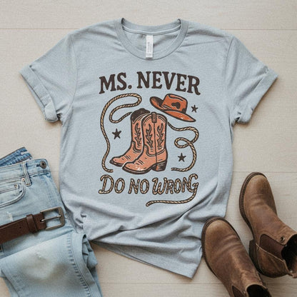 Ms. Never Do No Wrong PNG, Western Cowgirl Boots and Hat - 300 DPI Design
