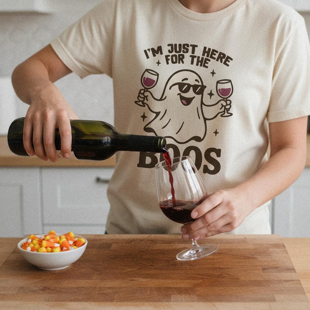 I'm Just Here For The Boos PNG, Funny Ghost Halloween Shirt - 300 DPI