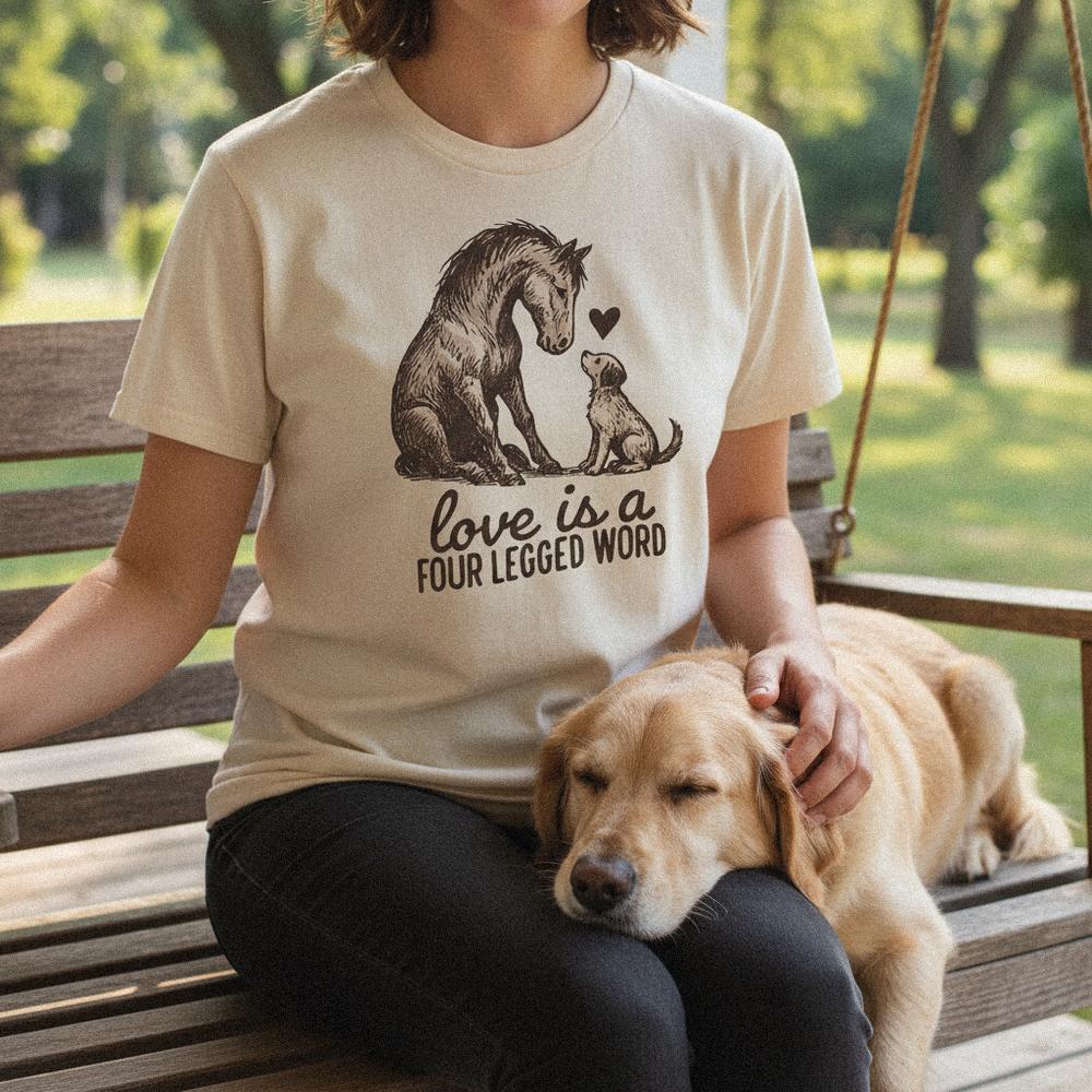 Love Is A Four Legged Word PNG, Dog and Horse Digital Download - 300 DPI