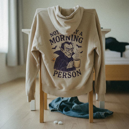 Not Really a Morning Person PNG, Vampire Drinking Coffee - 300 DPI Design