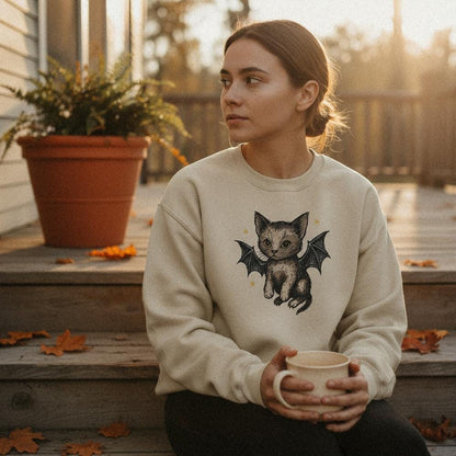 Bat Cat PNG, Cute Gothic Cat Digital Download - 300 DPI Design for T-Shirt