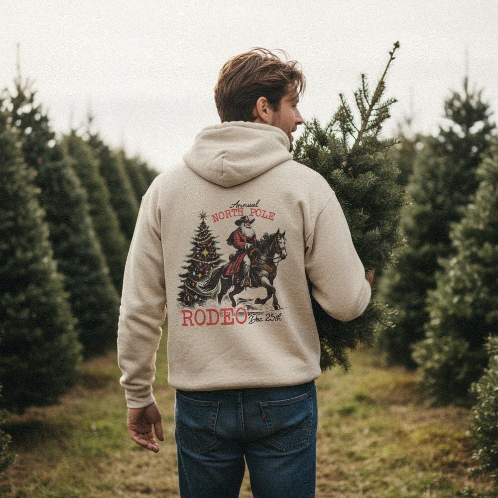 Annual North Pole Rodeo PNG, Santa Cowboy Christmas Shirt - 300 DPI