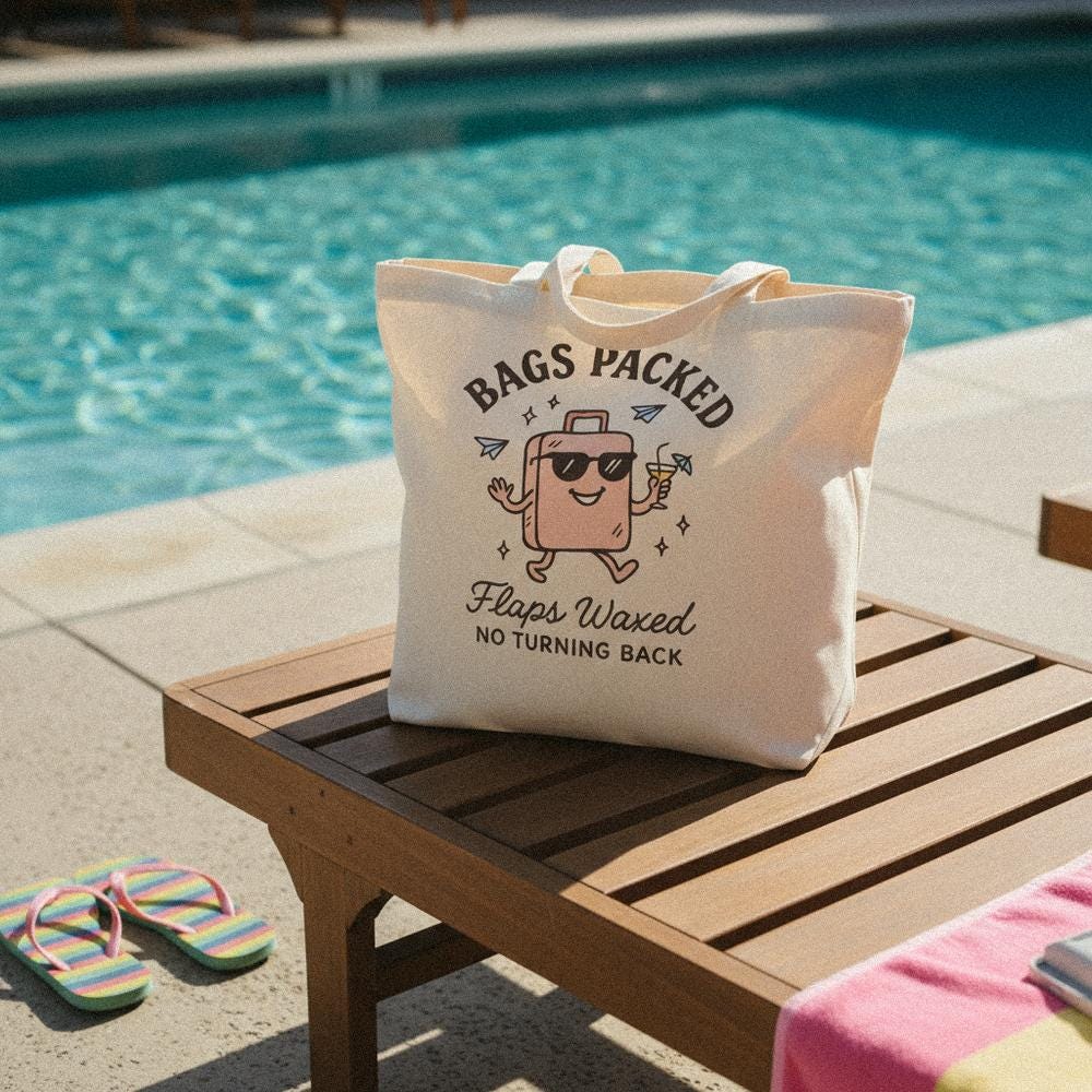 Bags Packed Flaps Waxed No Turning Back PNG, Travel Lover Gift - 300 DPI