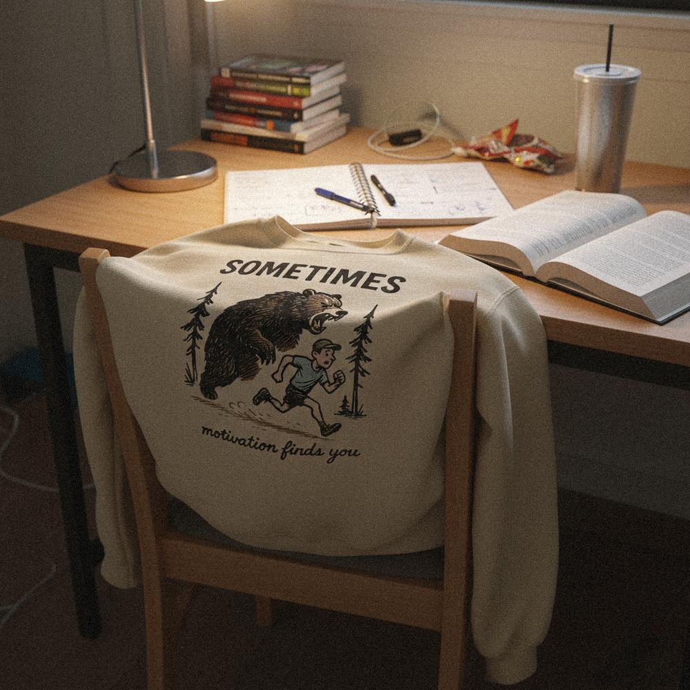 Sometimes Motivation Finds You PNG, Bear Running Digital Download - 300