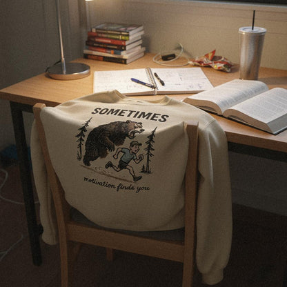 Sometimes Motivation Finds You PNG, Bear Running Digital Download - 300