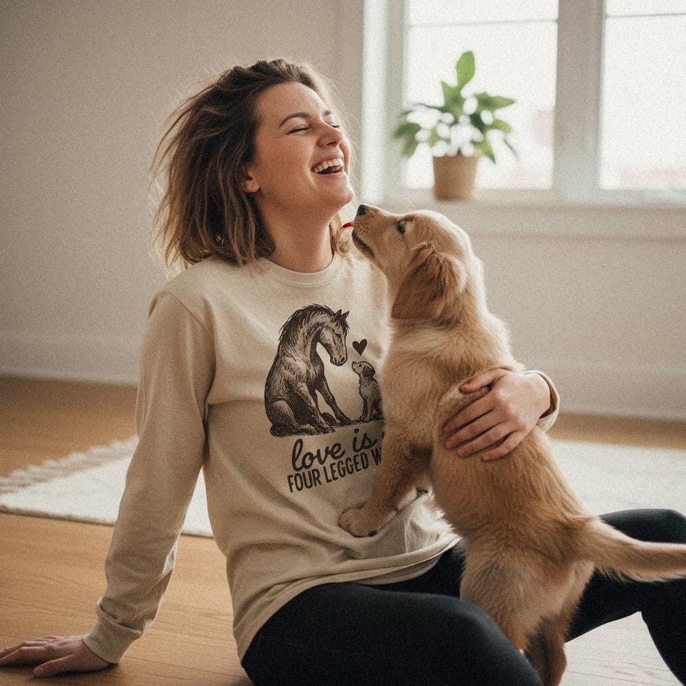 Love Is A Four Legged Word PNG, Dog and Horse Digital Download - 300 DPI