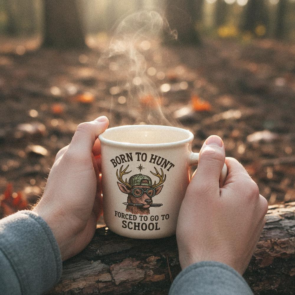 Born To Hunt Forced To Go To School PNG, Funny Deer Hunting Student Shirt