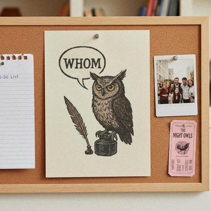 Whom Owl PNG, Funny Grammar Shirt - 300 DPI Design for T-Shirt