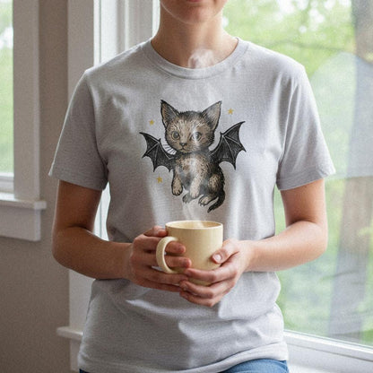 Bat Cat PNG, Cute Gothic Cat Digital Download - 300 DPI Design for T-Shirt