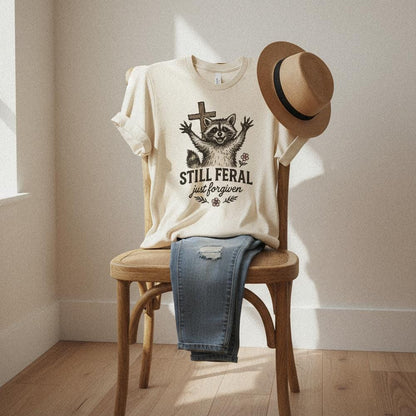 Still Feral Just Forgiven PNG, Cute Raccoon Digital Download - 300 DPI