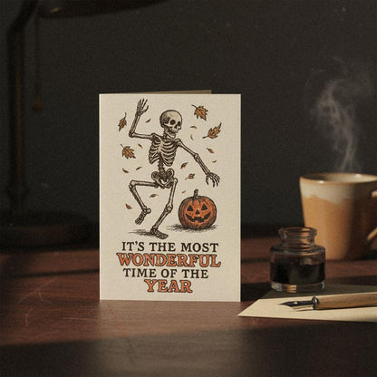 It’s The Most Wonderful Time Of The Year PNG, Dancing Skeleton Pumpkin