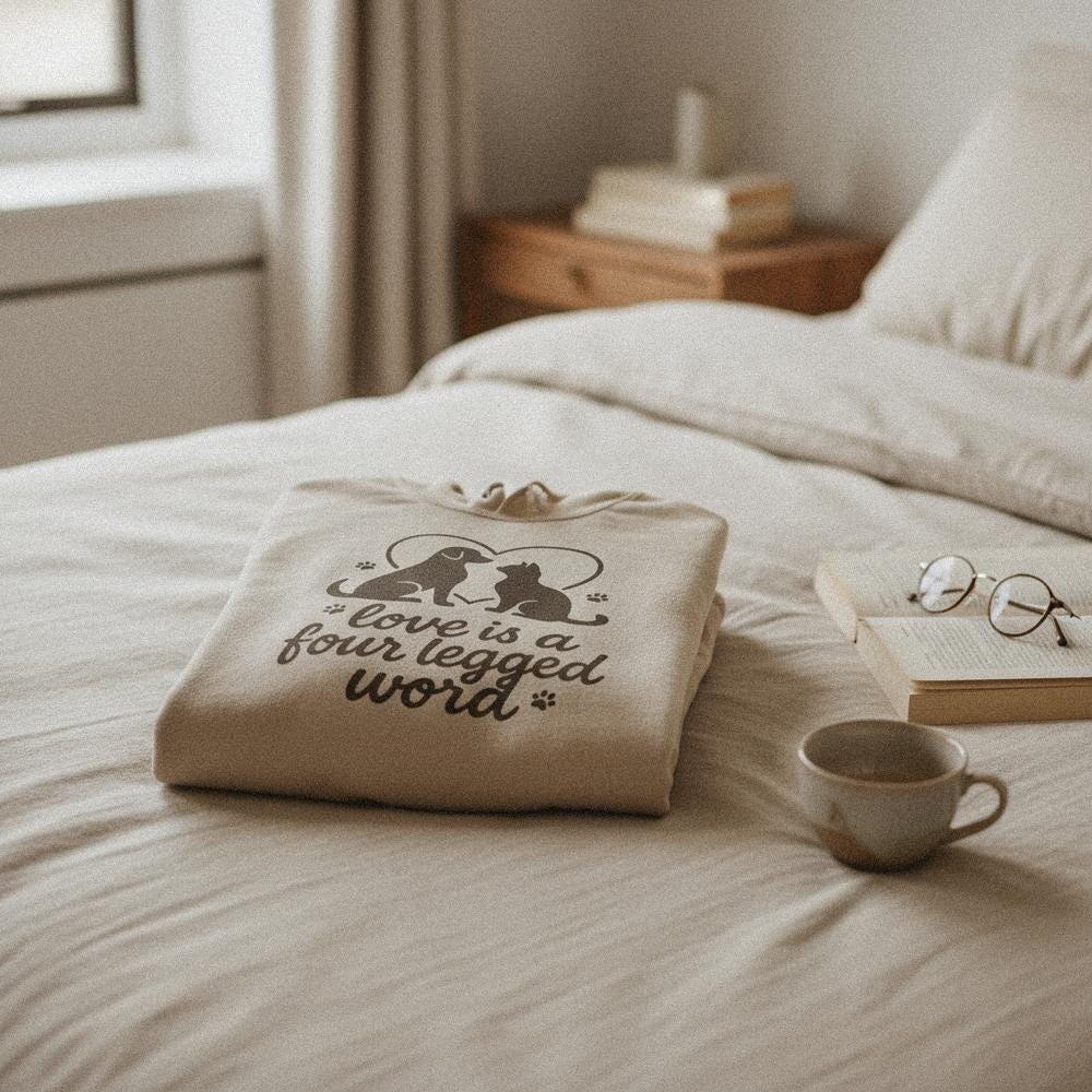 Love Is a Four Legged Word PNG, Dog and Cat Heart Design - 300 DPI Design