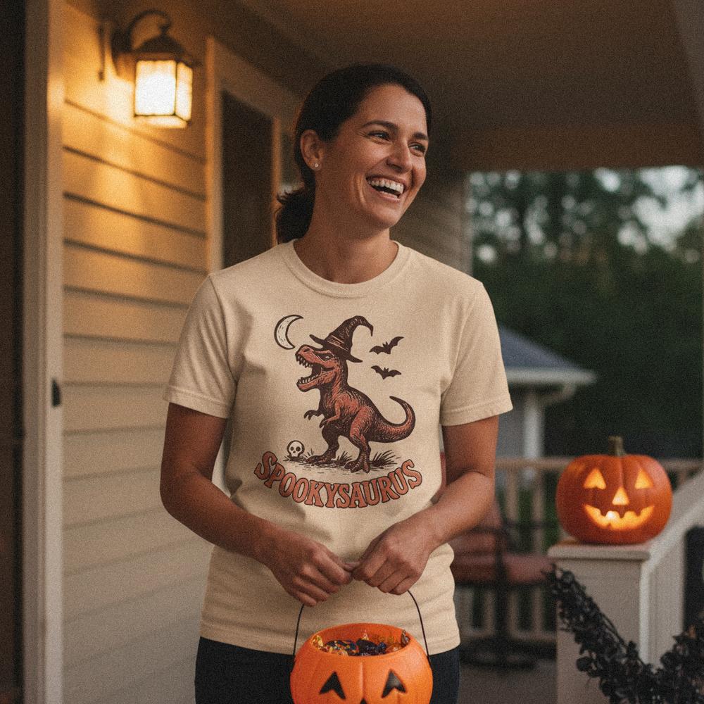 Spookysaurus PNG, Halloween Dinosaur Shirt - 300 DPI Design for T-Shirt