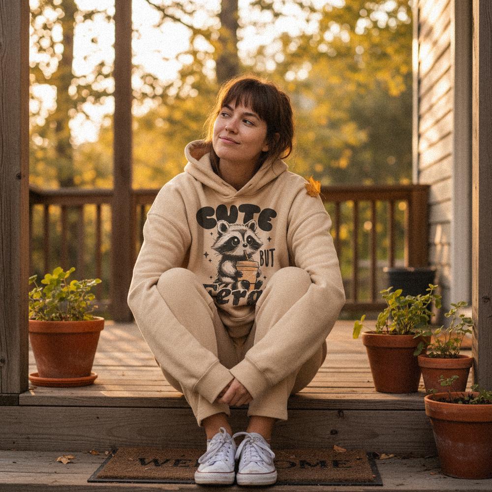 Cute But Feral PNG, Funny Raccoon Shirt - 300 DPI Design for T-Shirt