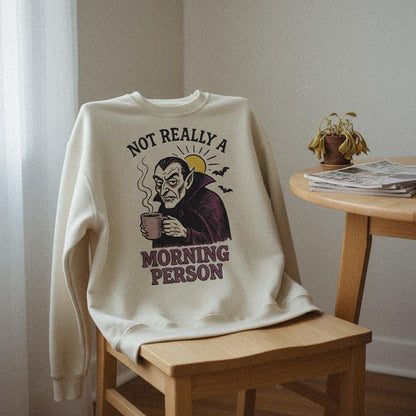 Not Really a Morning Person PNG, Vampire Coffee Lover Digital Art - 300