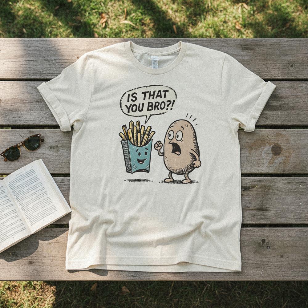 Is That You Bro?! PNG Funny Potato and Fries Digital Download, Cute Food