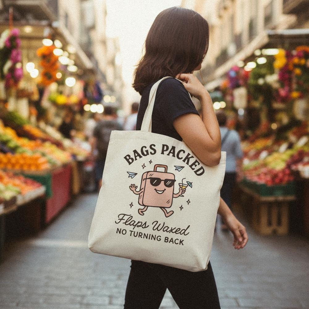 Bags Packed Flaps Waxed No Turning Back PNG, Travel Lover Gift - 300 DPI