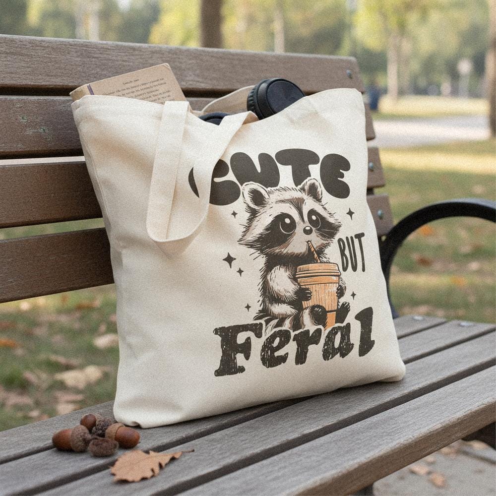 Cute But Feral PNG, Funny Raccoon Shirt - 300 DPI Design for T-Shirt