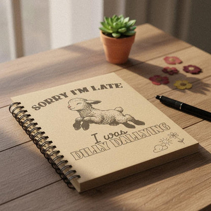 Sorry I'm Late I Was Dilly Dallying PNG, Funny Lamb Digital Download -