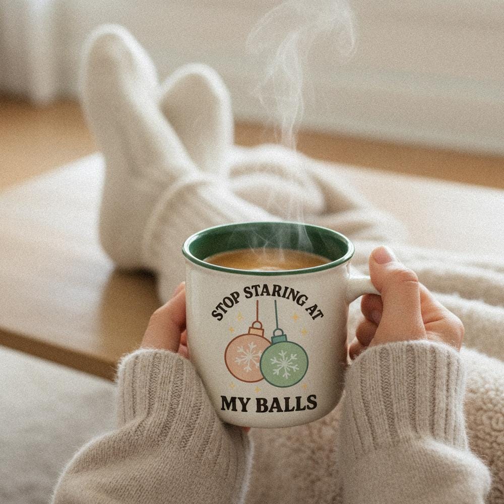 Stop Staring At My Balls PNG, Funny Christmas Ornament Design - 300 DPI