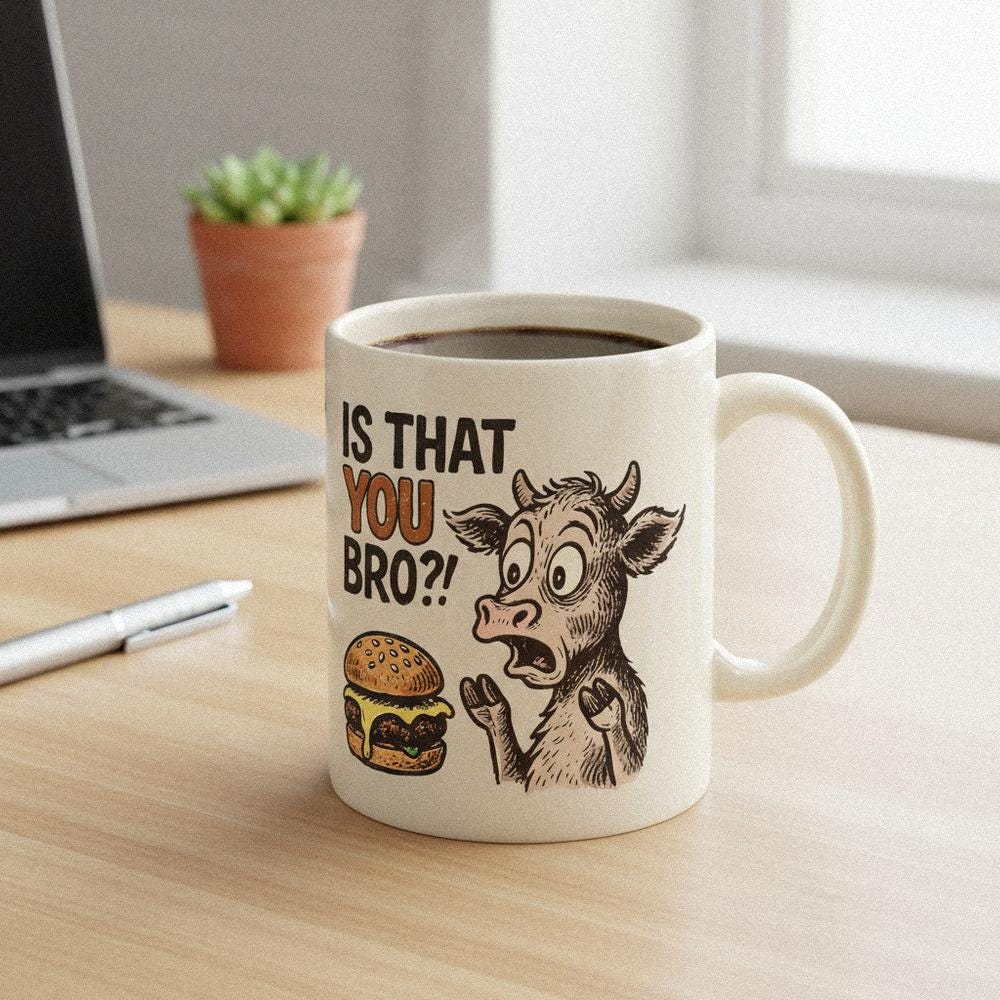 Is That You Bro?! PNG, Funny Burger Cow Art - 300 DPI Design for T-Shirt