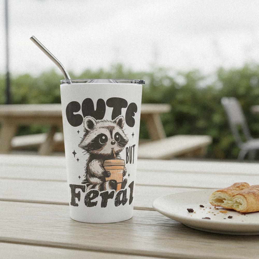 Cute But Feral PNG, Funny Raccoon Shirt - 300 DPI Design for T-Shirt