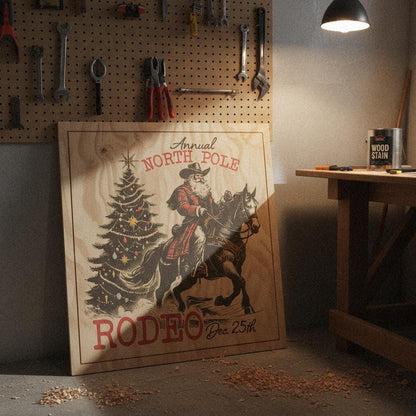 Annual North Pole Rodeo PNG, Santa Cowboy Christmas Shirt - 300 DPI