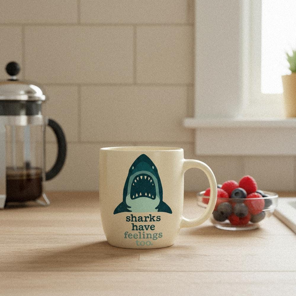 Sharks Have Feelings Too PNG, Ocean Animal Digital Download - 300 DPI