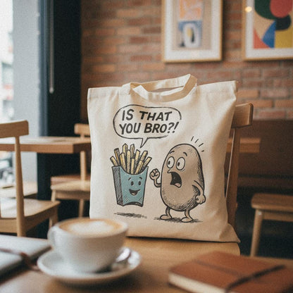 Is That You Bro?! PNG Funny Potato and Fries Digital Download, Cute Food