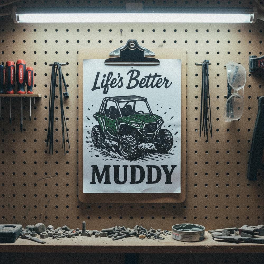 Life's Better Muddy PNG, Off Road UTV Digital Download - 300 DPI Design