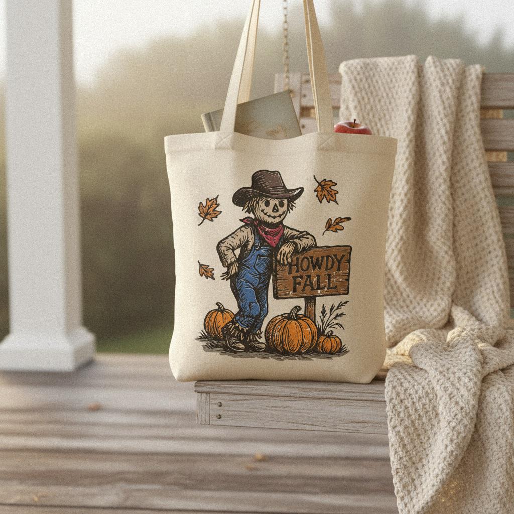 Howdy Fall PNG, Autumn Scarecrow Printable - 300 DPI Design for T-Shirt