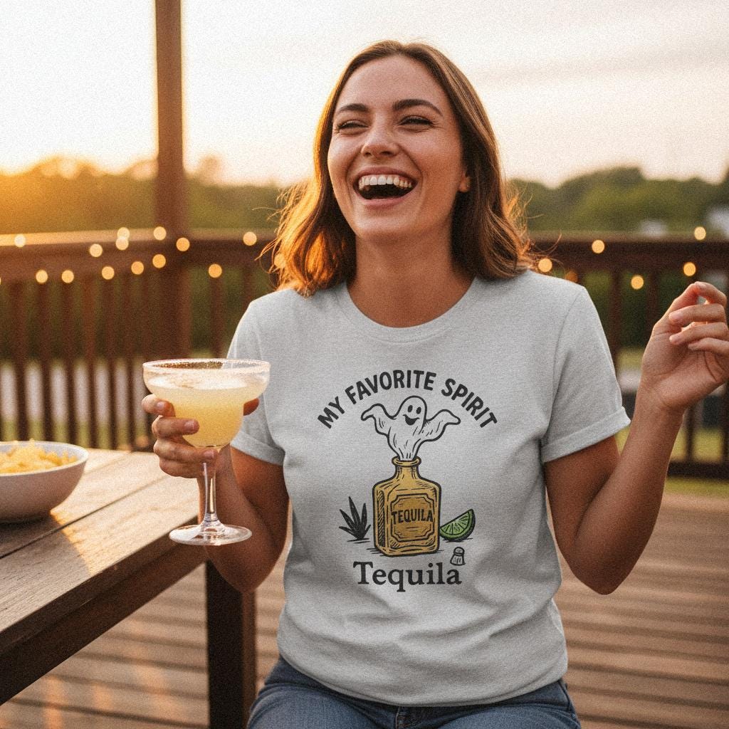 My Favorite Spirit Tequila PNG, Funny Ghost Alcohol Shirt - 300 DPI