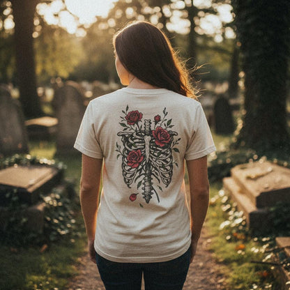 Skeleton Ribcage Rose PNG, Floral Anatomy Digital Download - 300 DPI