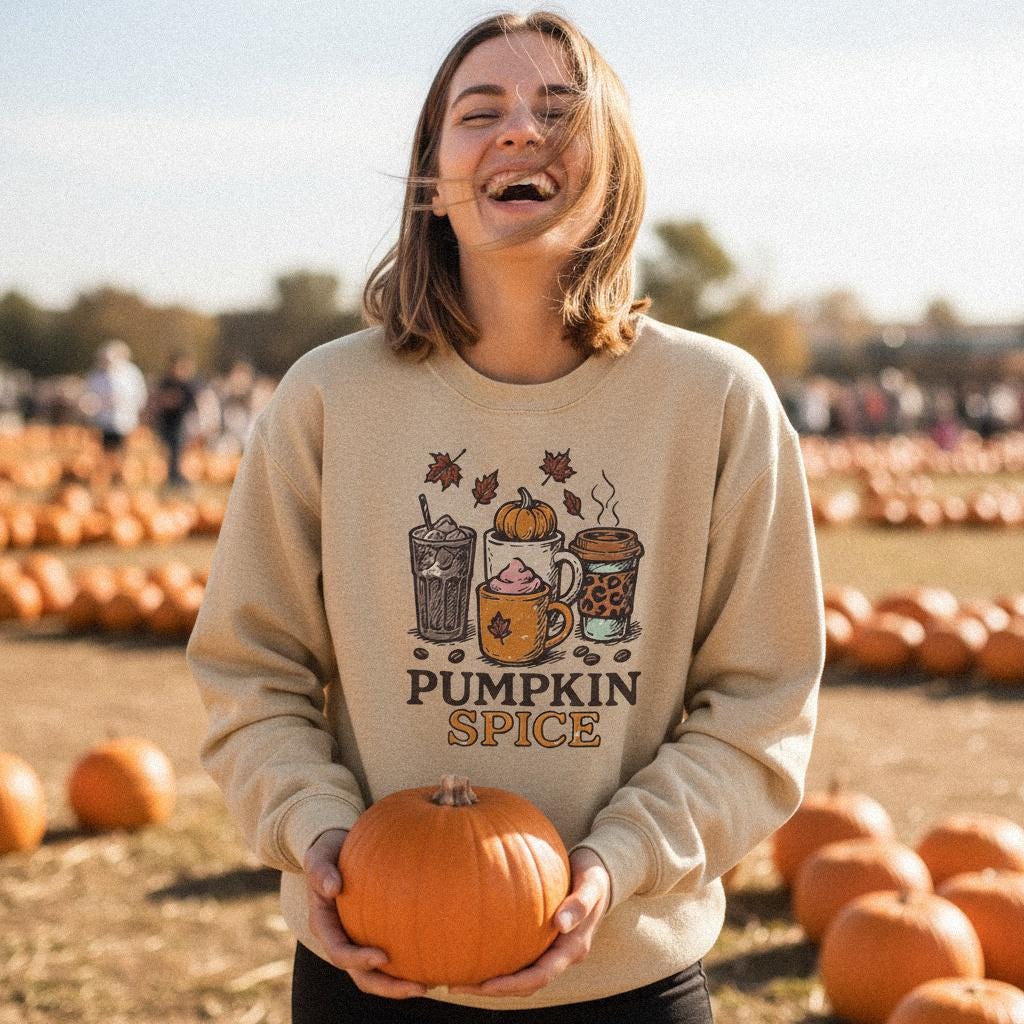 Pumpkin Spice PNG, Fall Coffee Clipart - 300 DPI Design for T-Shirt