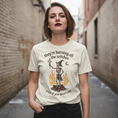 They’re Burning All the Witches PNG, So Light Me Up Quote Skeleton Shirt