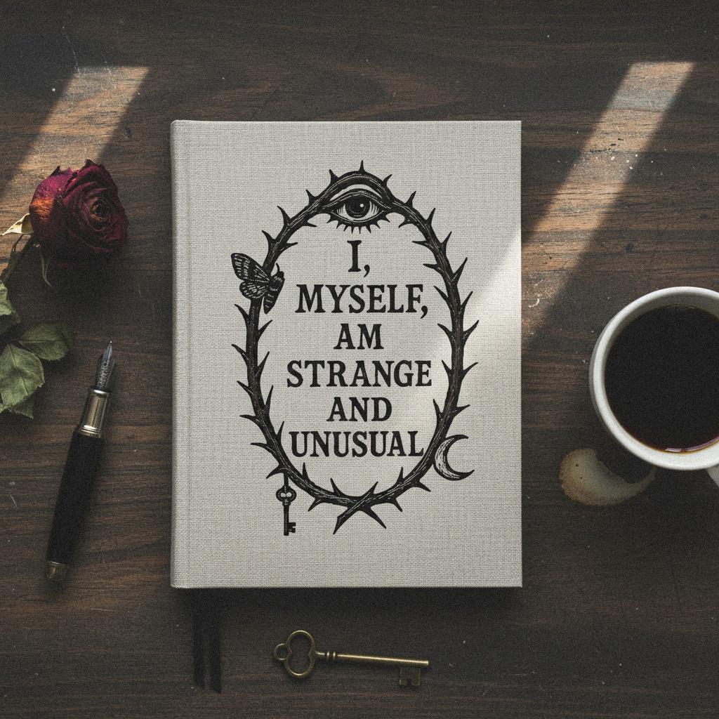 I Myself Am Strange And Unusual PNG, Gothic Wall Art - 300 DPI Design for